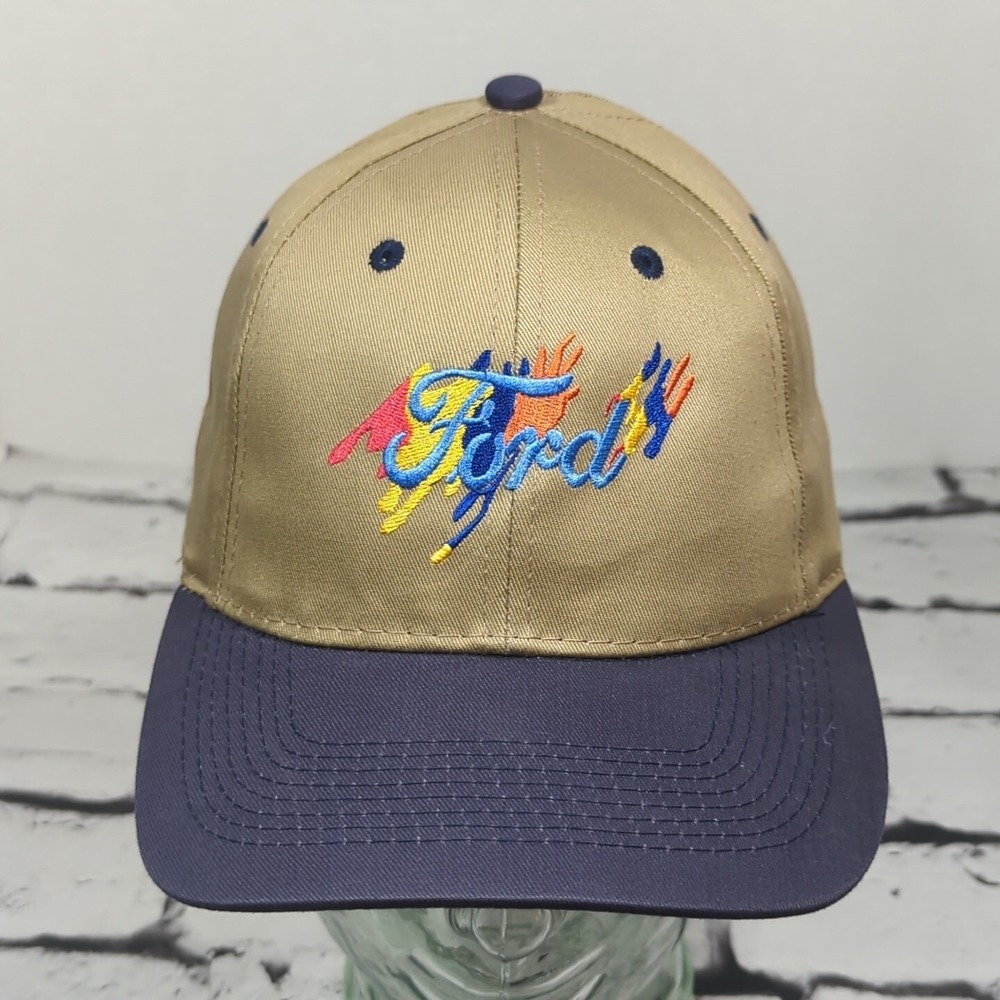 Ford Beige With Bright Logo Snapback Hat Adjustable Ball Cap
